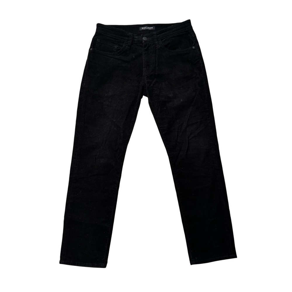 Mavi Jeans Corduroy Pants Straight Leg Premium Denim Black Men's Size 30/30‎